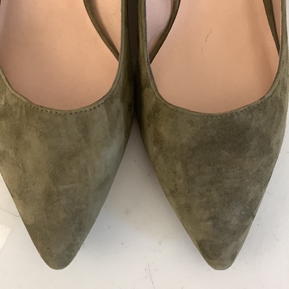 Franco Sarto ‘Callan’ Pointed Toe Pump green suede leather EUC - Picture 13 of 16